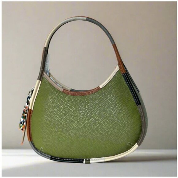 Coach Ergo Bag Coachtopia Colorful Binding Olive Shoulder Bag 90s Leather CL701 - Picture 1 of 10